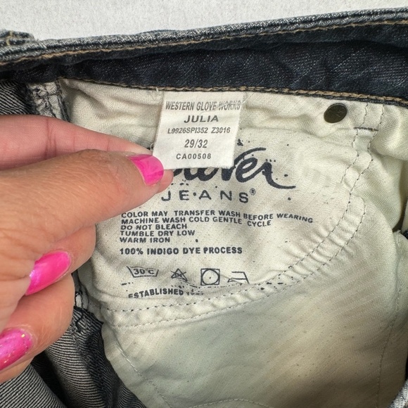 Silver Bootcut Flare Julia Jeans Womens Size 29X32 Dark Wash Mid Rise - Picture 7 of 14